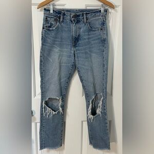 Levis Ripped Knee Raw Hem Jeans